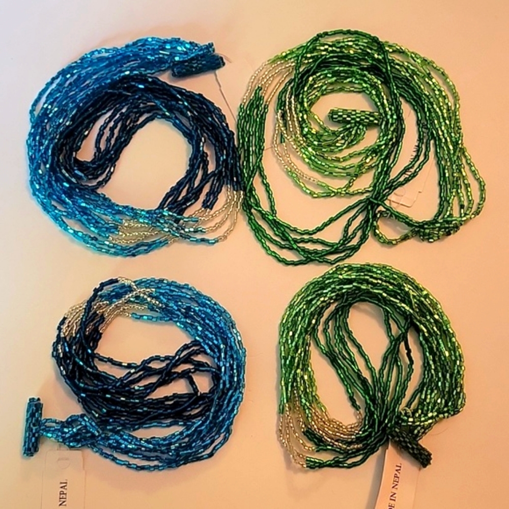 Himalayan Gems Czech Republic glass seed bead necklaces. Set of 4